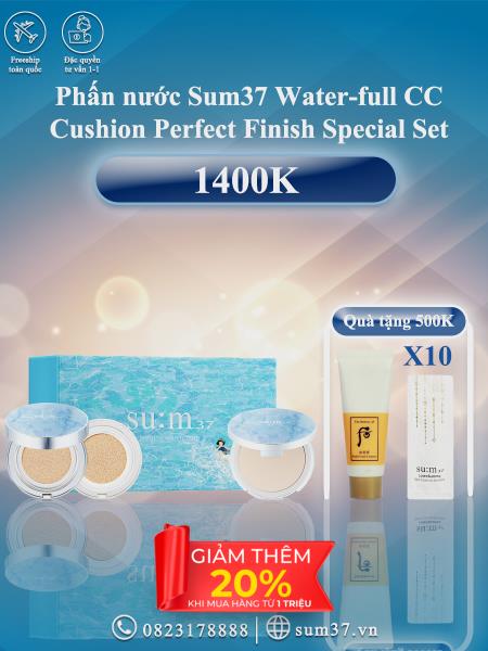Phấn nước Su:m37 Water-full CC Cushion Edition set 