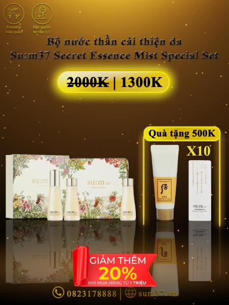 Sum37 Secret Essence Mist - xịt khoáng nước thần bản giới hạn 