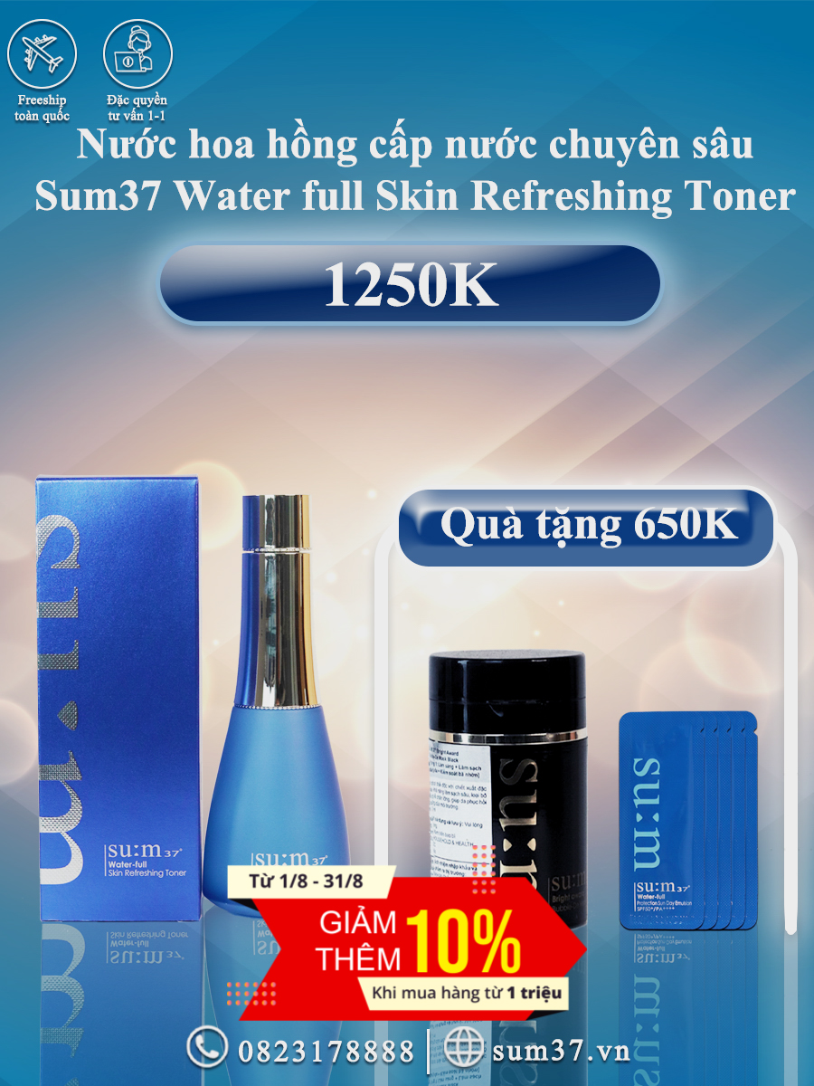 Nước hoa hồng cấp nước Su:m37 Water-full Skin Refresher