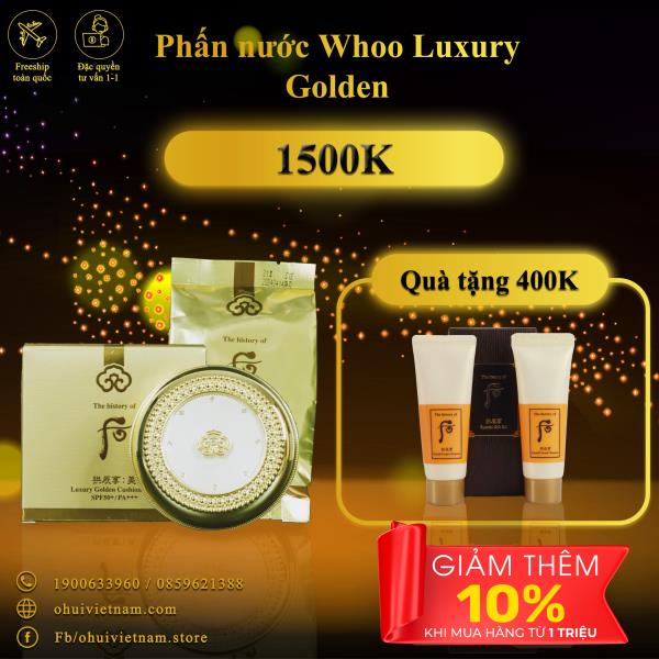 Phấn nước Whoo Luxury Golden Cushion Glow SPF50+/PA+++