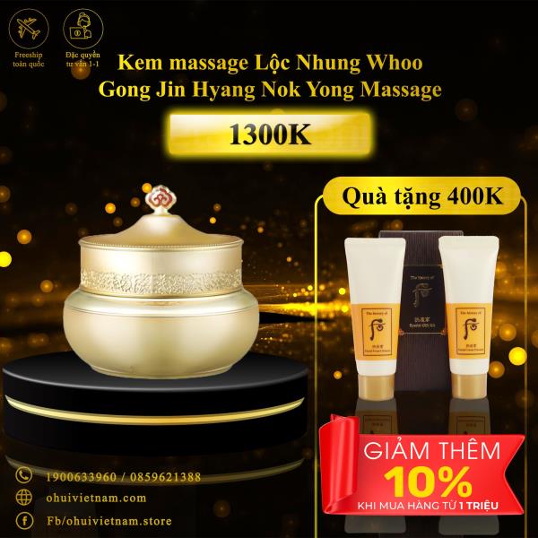 Kem massage Lộc Nhung Whoo Gong Jin Hyang Nok Yong Massage - cung cấp dưỡng chất dồi dào