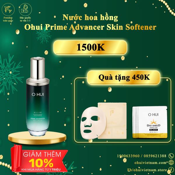 Nước hoa hồng Ohui Prime Advancer Skin Softener - cải thiện nếp nhăn