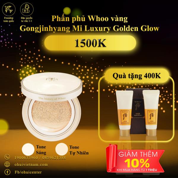 Phần phủ Whoo vàng Gongjinhyang Mi Luxury Golden Glow