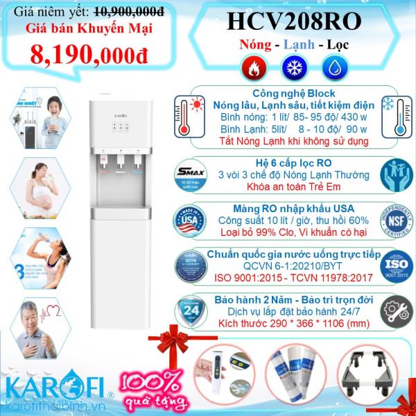 CÂY NƯỚC NÓNG LẠNH LỌC RO KAROFI HCV208RO