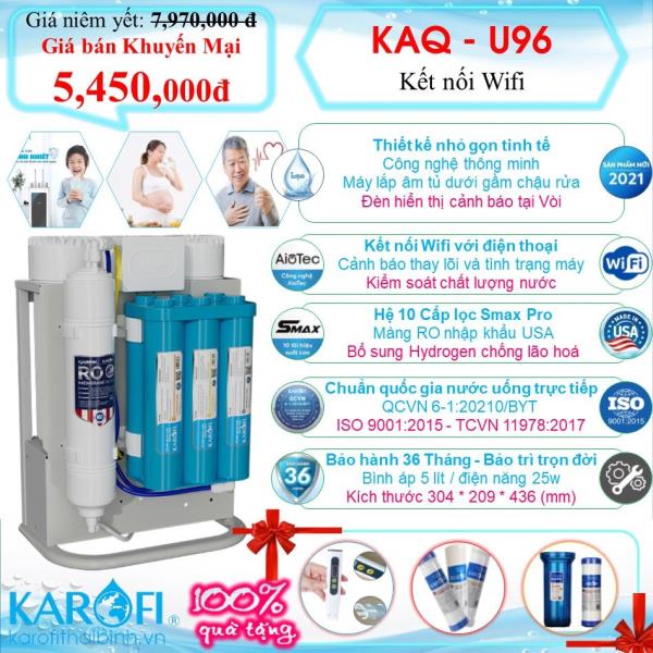 MÁY LỌC NƯỚC KHÔNG TỦ KAROFI KAQ-U96