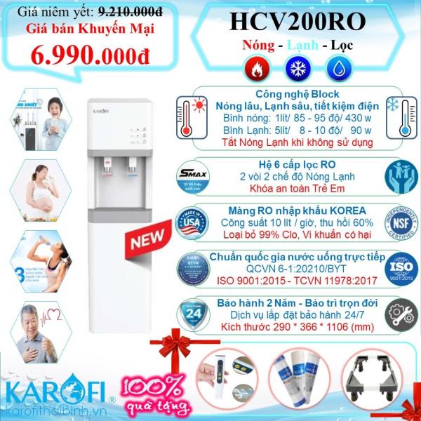 CÂY NƯỚC NÓNG LẠNH LỌC RO KAROFI HCV200RO