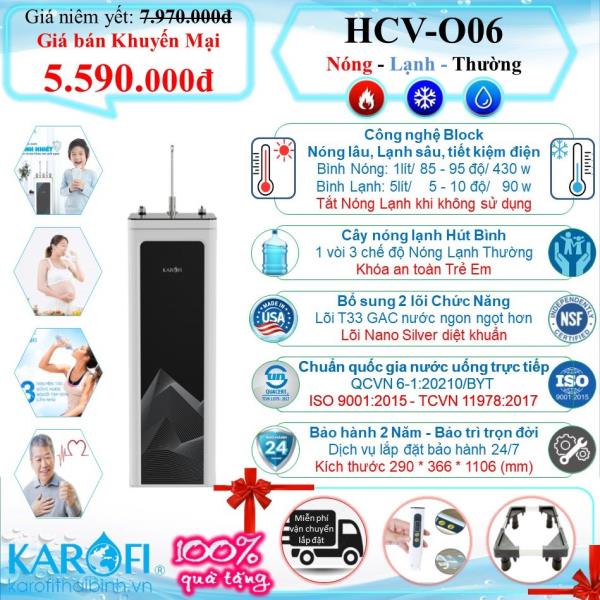 CÂY NƯỚC NÓNG LẠNH HÚT BÌNH KAROFI HCV - O06