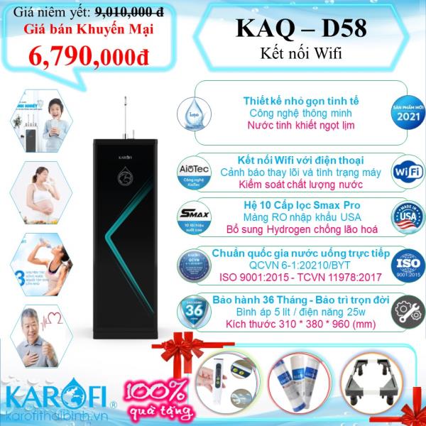 MÁY LỌC NƯỚC CÓ TỦ ĐỨNG KAROFI KAQ-D58