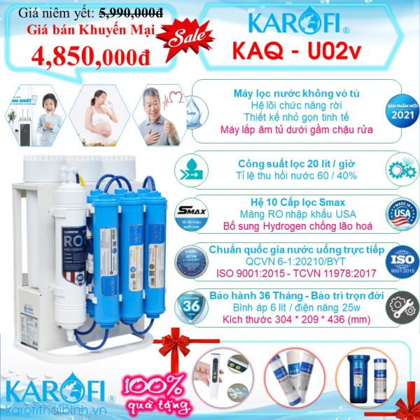 MÁY LỌC NƯỚC KHÔNG TỦ KAROFI KAQ-U02V