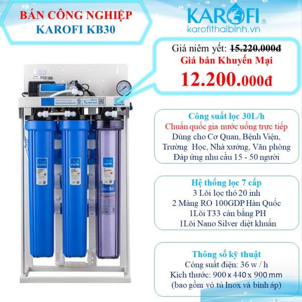 MÁY LỌC NƯỚC BÁN CÔNG NGHIỆP KAROFI 30L/H