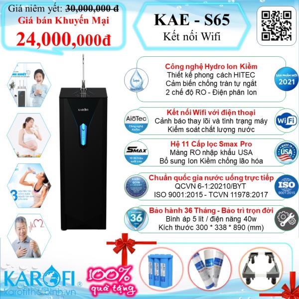 MÁY LỌC NƯỚC CÓ TỦ ĐỨNG KAROFI KAE-S65 (HYDROGEN)