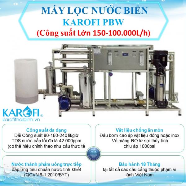 Máy lọc nước biển, nước lợ KAROFI PBW (công suất 150-100.000 L/h)