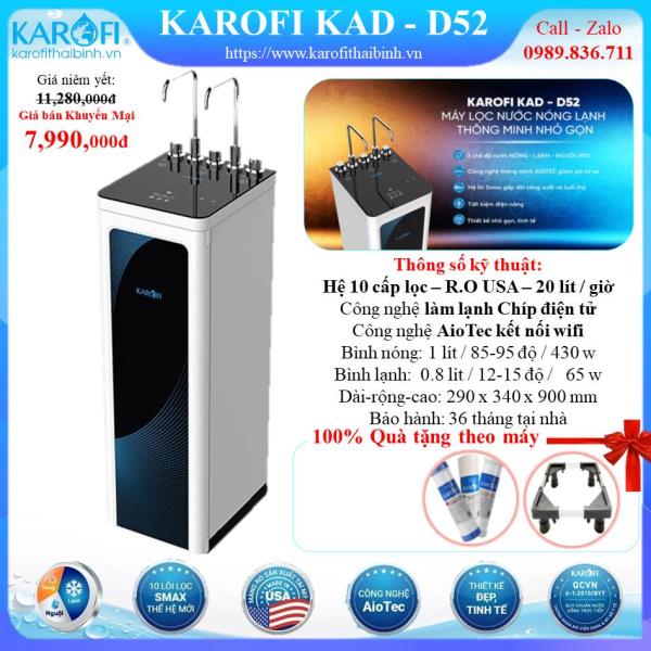 MÁY LỌC NƯỚC NÓNG - LẠNH WIFI KAROFI KAD-D52