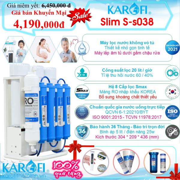 MÁY LỌC NƯỚC KAROFI SLIM S-S038