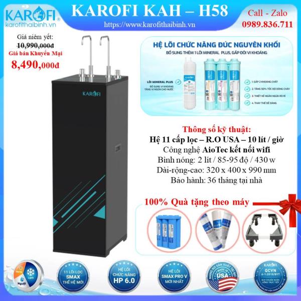 MÁY LỌC NƯỚC NÓNG - NGUỘI KAROFI KAD-H58