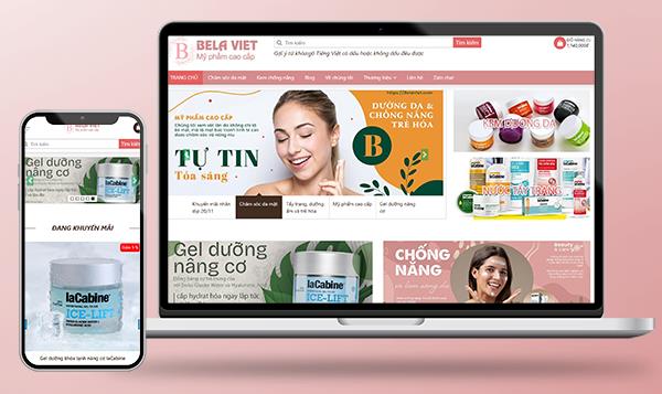 Tạo website từ mẫu bán hàng mỹ phẩm, bán hoa, quần áo