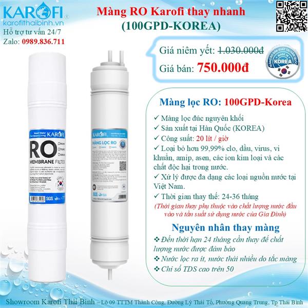 Màng lọc RO Karofi 100GPD-KOREA - Lõi lọc số 4