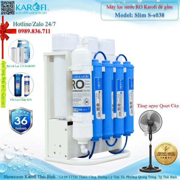 Máy lọc nước RO không tủ Karofi Slim S-s038