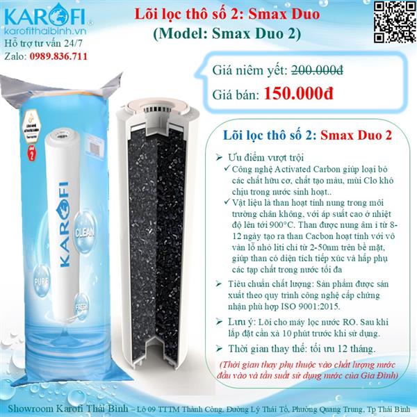 Lõi lọc thô số 02 Karofi Smax Duo 2 Activated Carbon