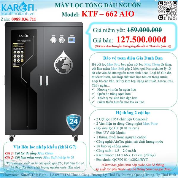 Lọc tổng trung tâm cao cấp KAROFI KTF- 662 AIO