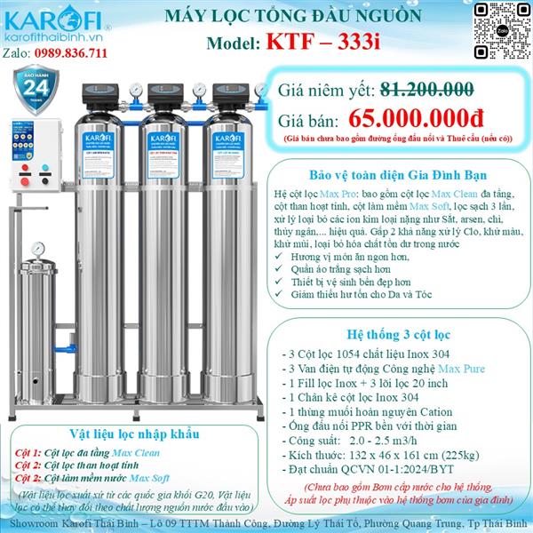Máy lọc nước tổng đầu nguồn Karofi KTF - 333i
