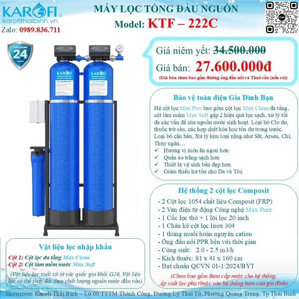 Máy lọc nước tổng đầu nguồn KAROFI KTF-222C