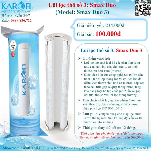Lõi lọc thô số 03 Karofi Smax Duo 3 Vi Lọc