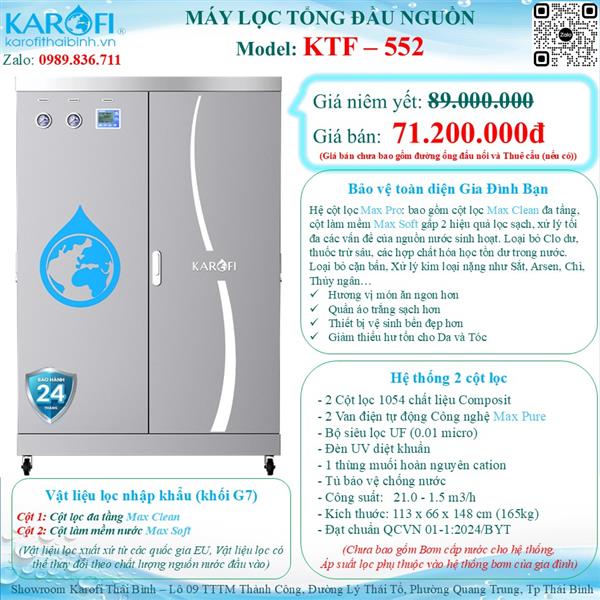 Lọc tổng trung tâm cao cấp KAROFI KTF-552
