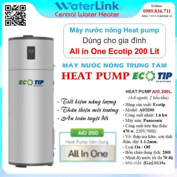 Máy Heat Pump Ecotip All In One 200L Cho Gia Đình