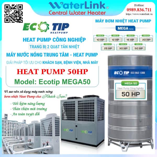 Máy Bơm Nhiệt Công Nghiệp Heat Pump 50HP | Ecotip MEGA50