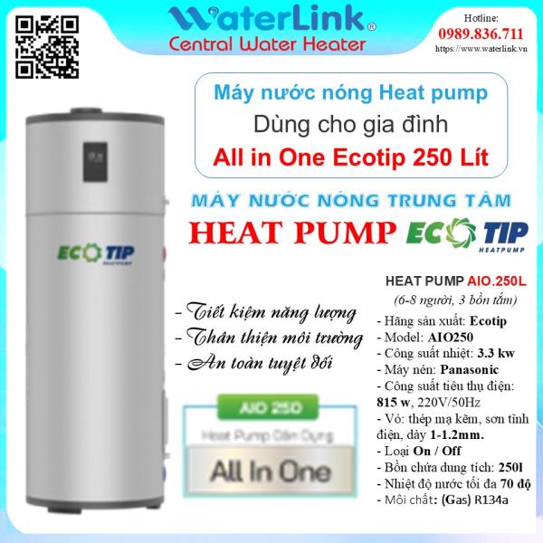 Máy Heat Pump Ecotip All In One 250L Cho Gia Đình