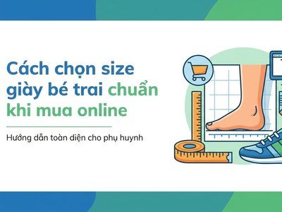 Cách chọn size giày bé trai chuẩn khi mua online