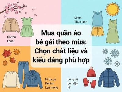 Mua quần áo bé gái theo mùa: Chọn chất liệu và kiểu dáng phù hợp
