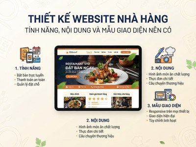 Thiết kế website nhà hàng: Tính năng, nội dung và mẫu giao diện nên có